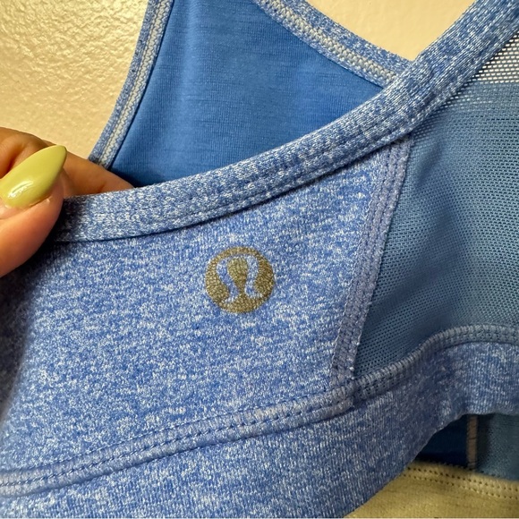 Lululemon Flow Y Bra IV Heathered Rocksteady Women Size 4? - Picture 6 of 6
